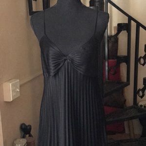 Vintage Sophisticated & Sexy Black Pleated Long Maxi Nightgown Slip Dress Night